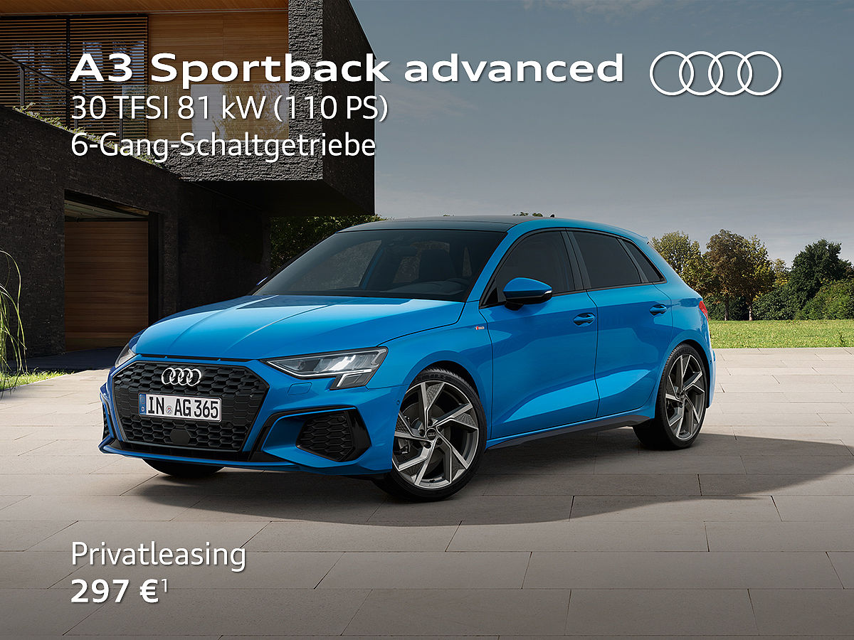 Audi A3 Sportback, blau