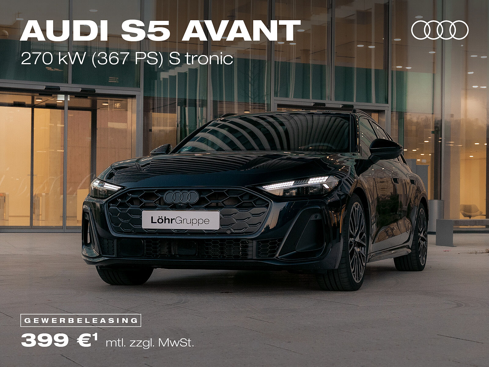 Audi S5 Avant, Leasingangebote Gewerbekunden Audi S5 Avant, schwarz