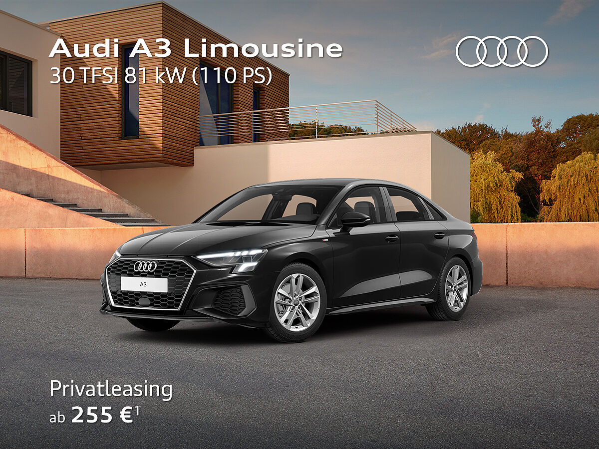 Audi A3 Limousine 30 TFSI Gebrauchtwagen-Leasingangebot für Privatkunden Audi A3 Limousine Gebrauchtwagen, Manhattangrau metallic