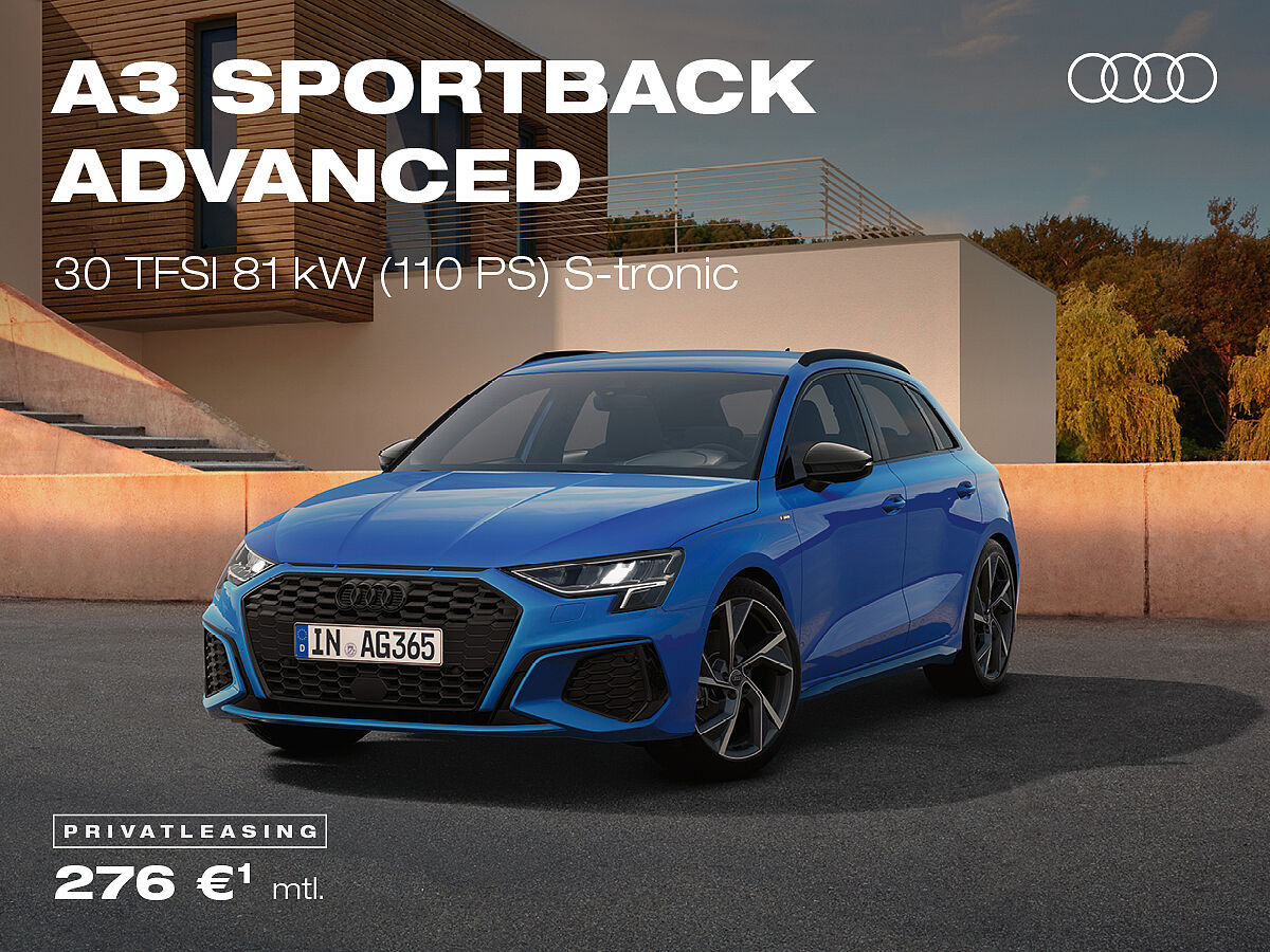 Audi A3 Sportback, blau