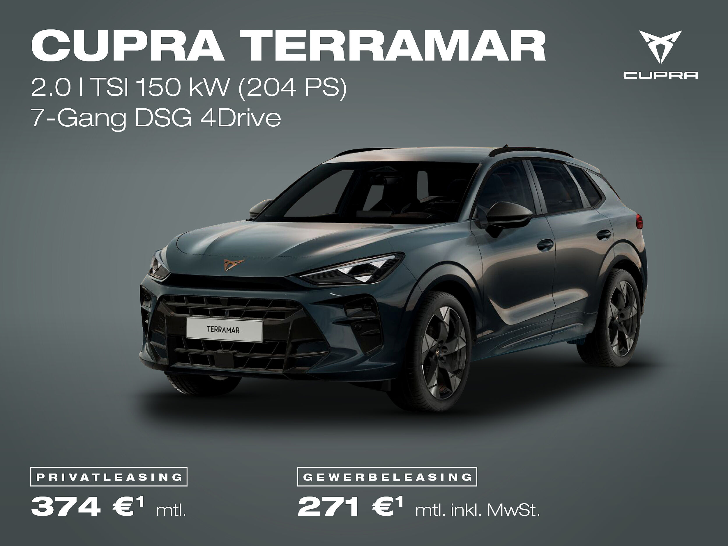 CUPRA Terramar, Leasingangebote für Privat- und Gewerbekunden CUPRA Terramar, blaugrau