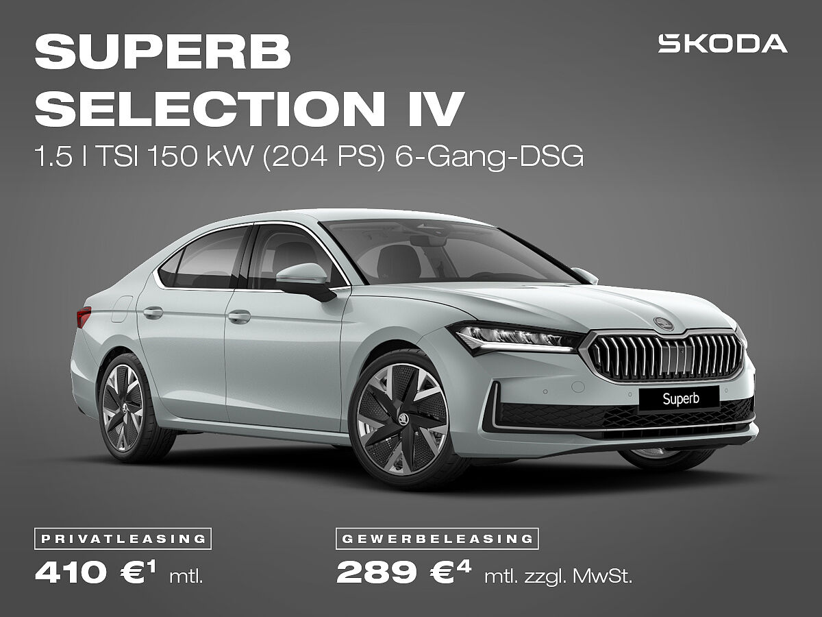 Škoda Superb Selection iV Leasingangebote Škoda Superb Selection iV, silber