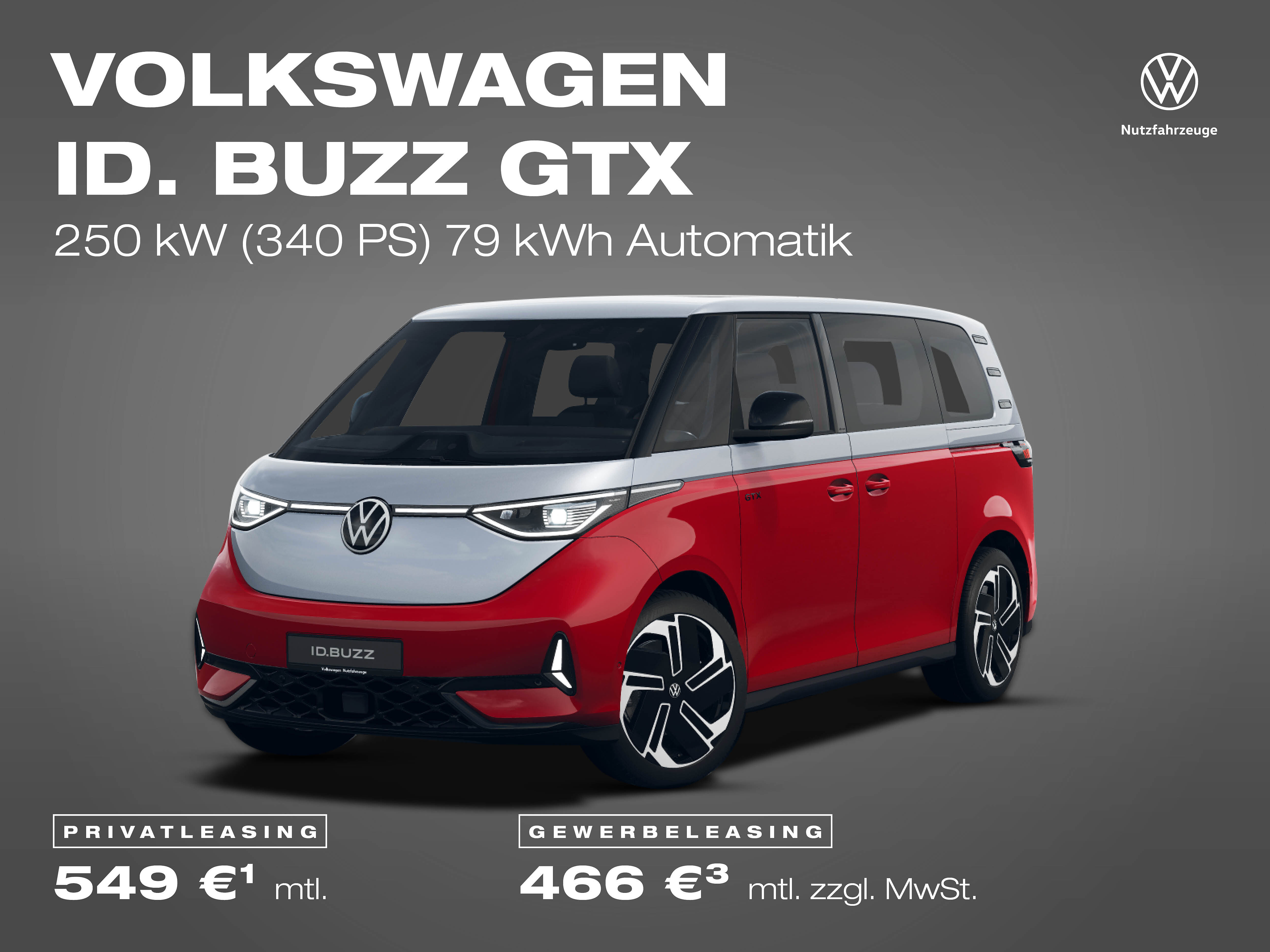 VW ID. Buzz GTX 4MOTION Leasingangebote für Privat- und Gewerbekunden Volkswagen ID. Buzz GTX 4MOTION