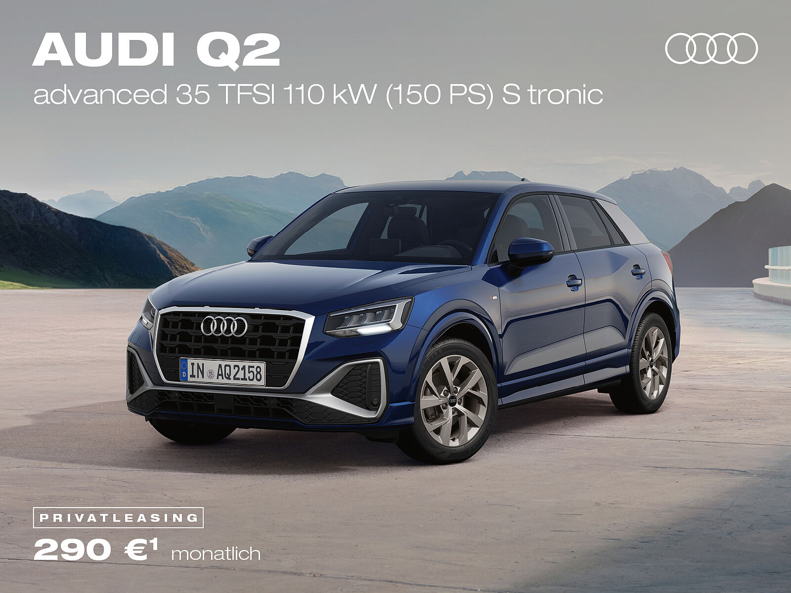 Audi Q2 – Gebrauchtwagen-Leasingangebot für Privatkunden Audi Q2, blau