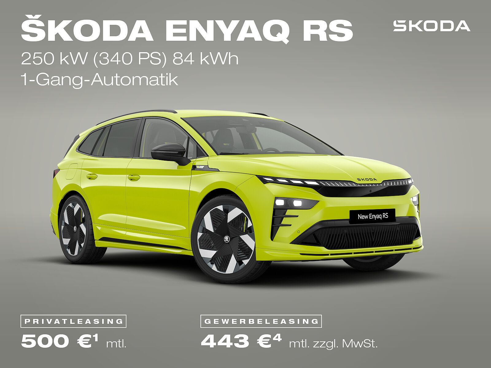Škoda Enyaq RS Leasingangebote Škoda Enyaq RS, mambagrün