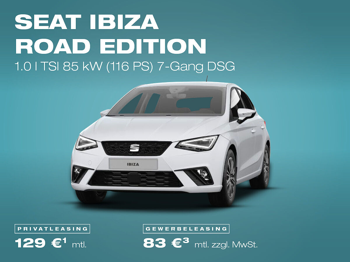 SEAT Ibiza Road Edition Leasingangebote für Privat- und Gewerbekunden SEAT Ibiza Road Edition