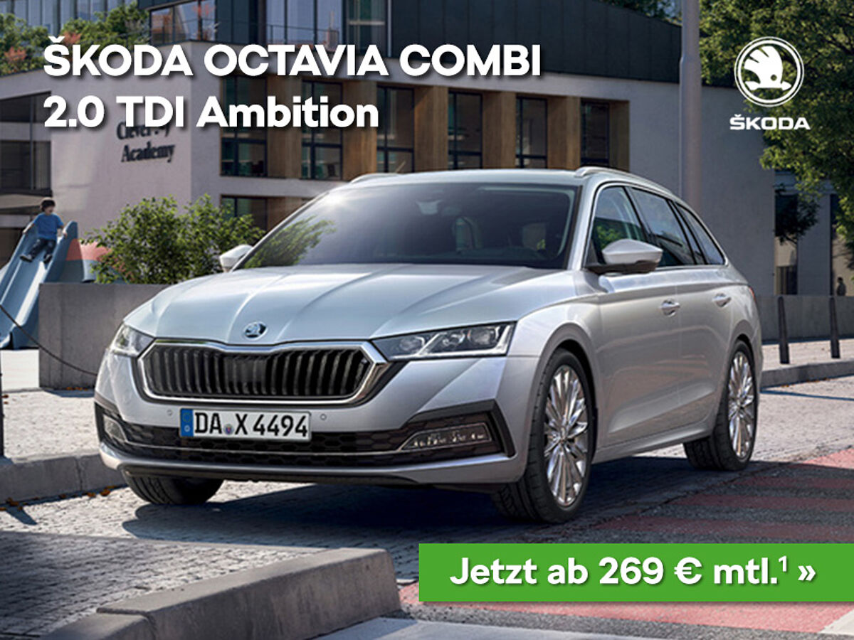 Leasing-Sonderangebot ŠKODA OCTAVIA COMBI 2.0 TDI Ambition 269 € priv./235 € gewerb.